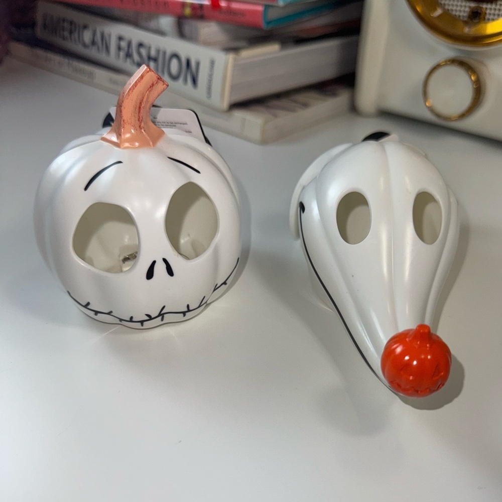 The Nightmare Before Christmas Jack Skellington and Zero Light-Up Pumpkins